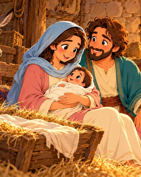 Mary & Joseph, illustrated in the Bible World kids app