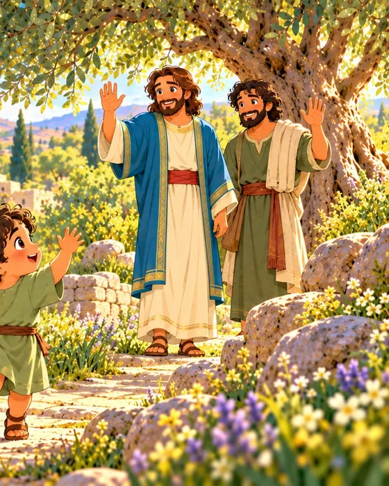 Jesus, illustrated in the Bible World kids app