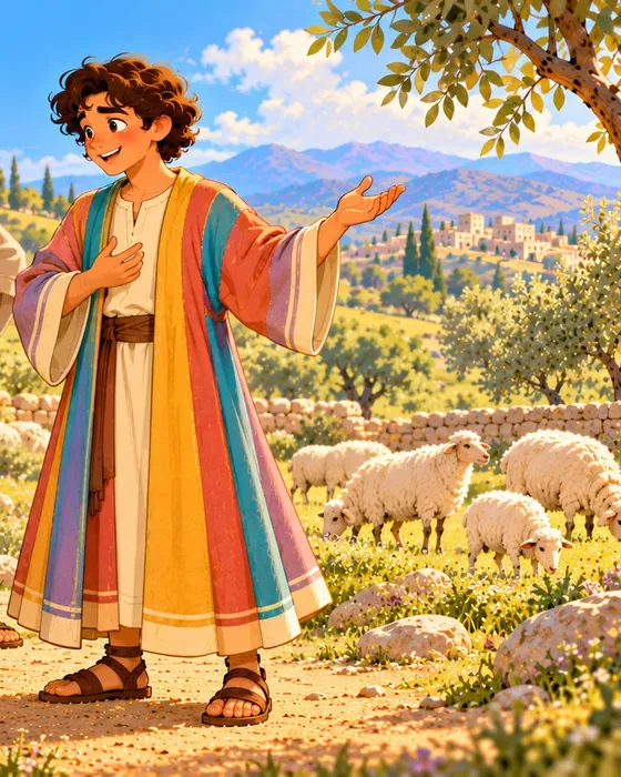 Joseph, illustrated in the Bible World kids app