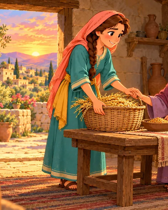 Ruth & Naomi, illustrated in the Bible World kids app