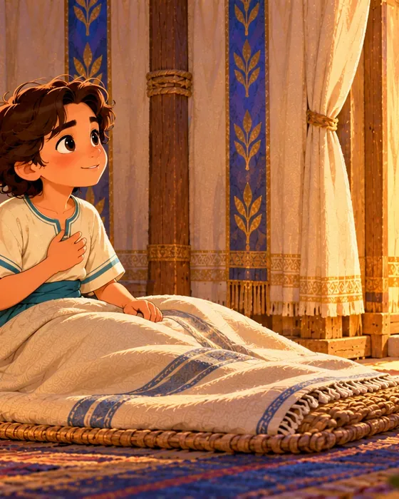 Samuel, illustrated in the Bible World kids app