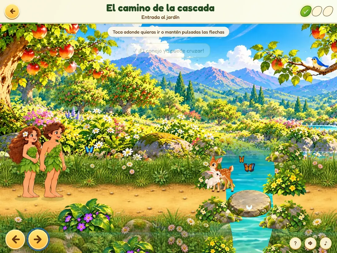 El camino de la cascada, un juego bíblico para niños