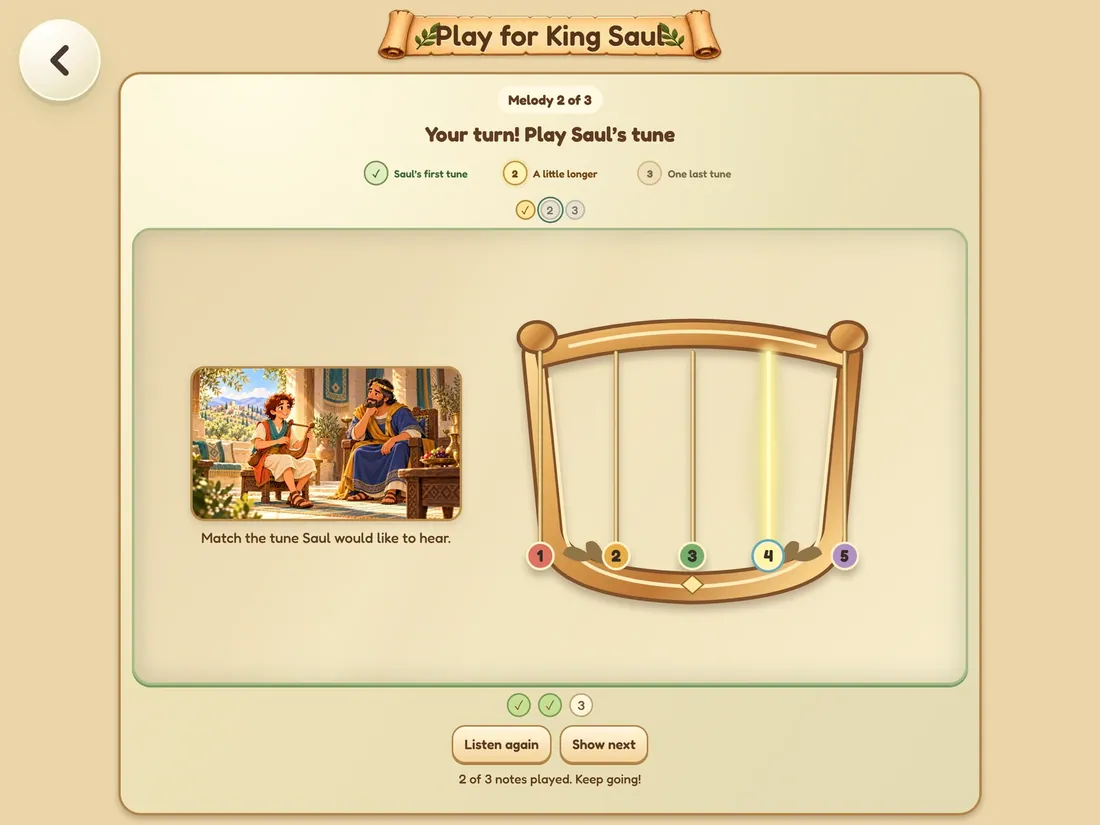 Play for King Saul, a Bible story game for kids