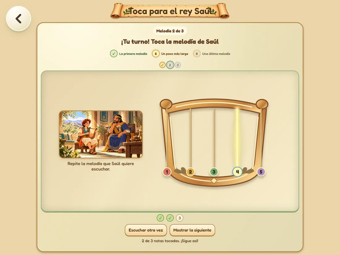 Toca para el rey Saúl, un juego bíblico para niños