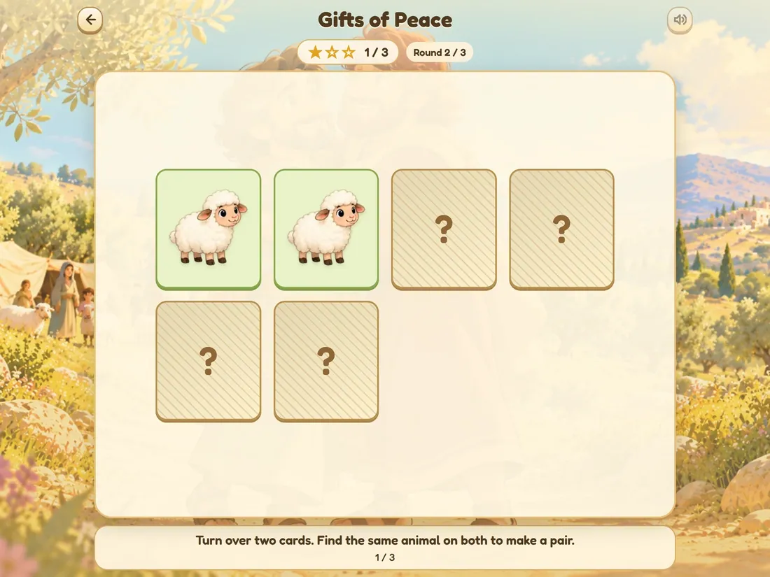 Gifts of Peace, a Bible story game for kids
