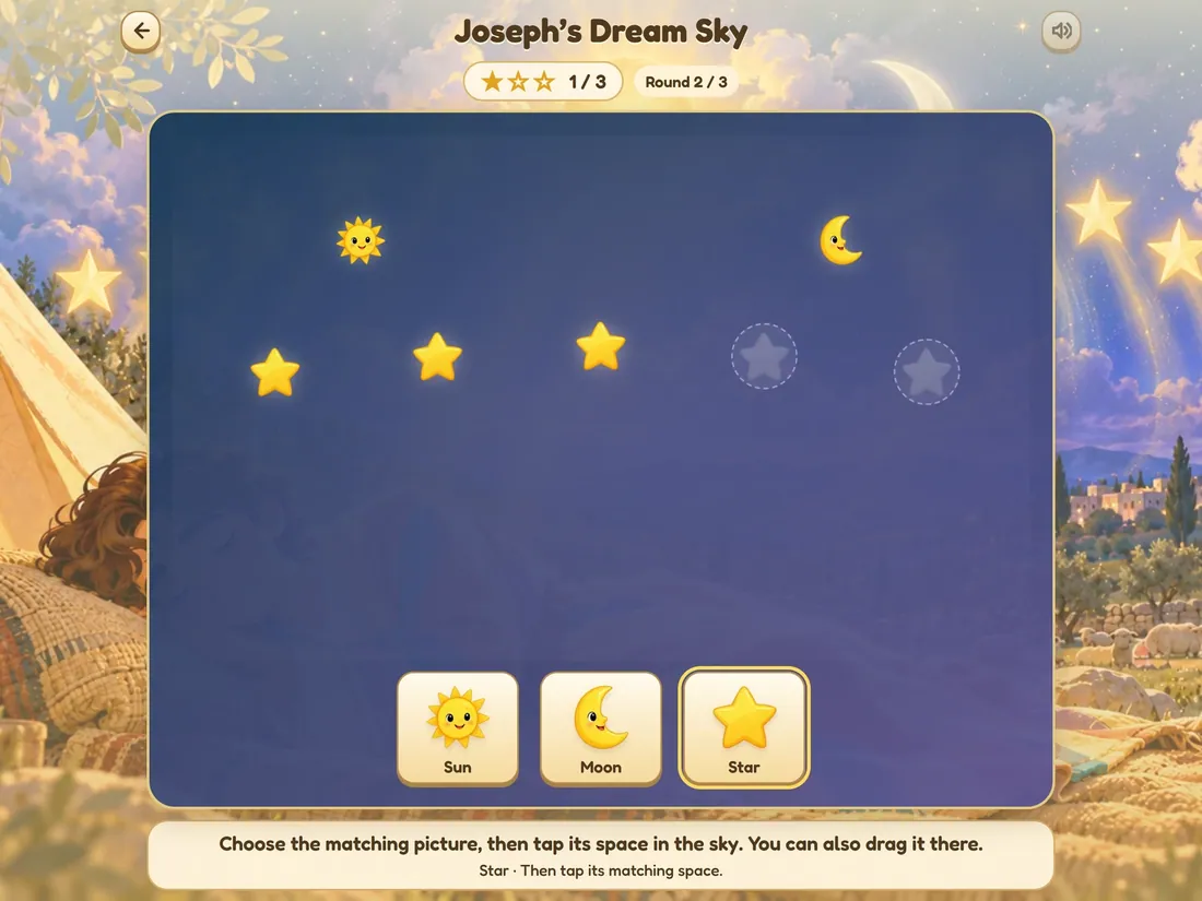 Joseph’s Dream Sky, a Bible story game for kids