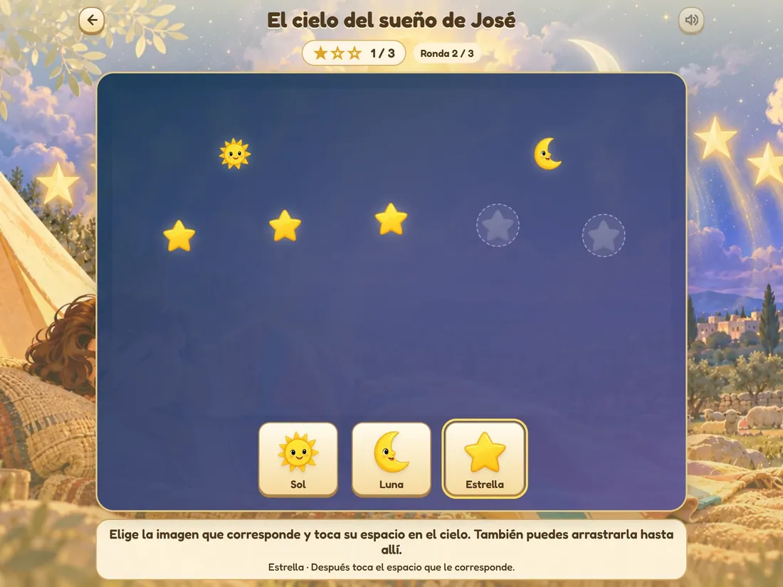 El cielo del sueño de José, un juego bíblico para niños