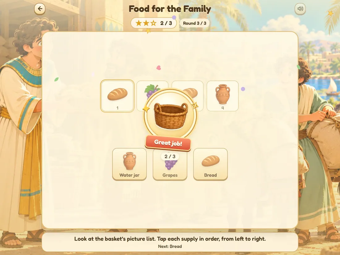 Food for the Family, a Bible story game for kids