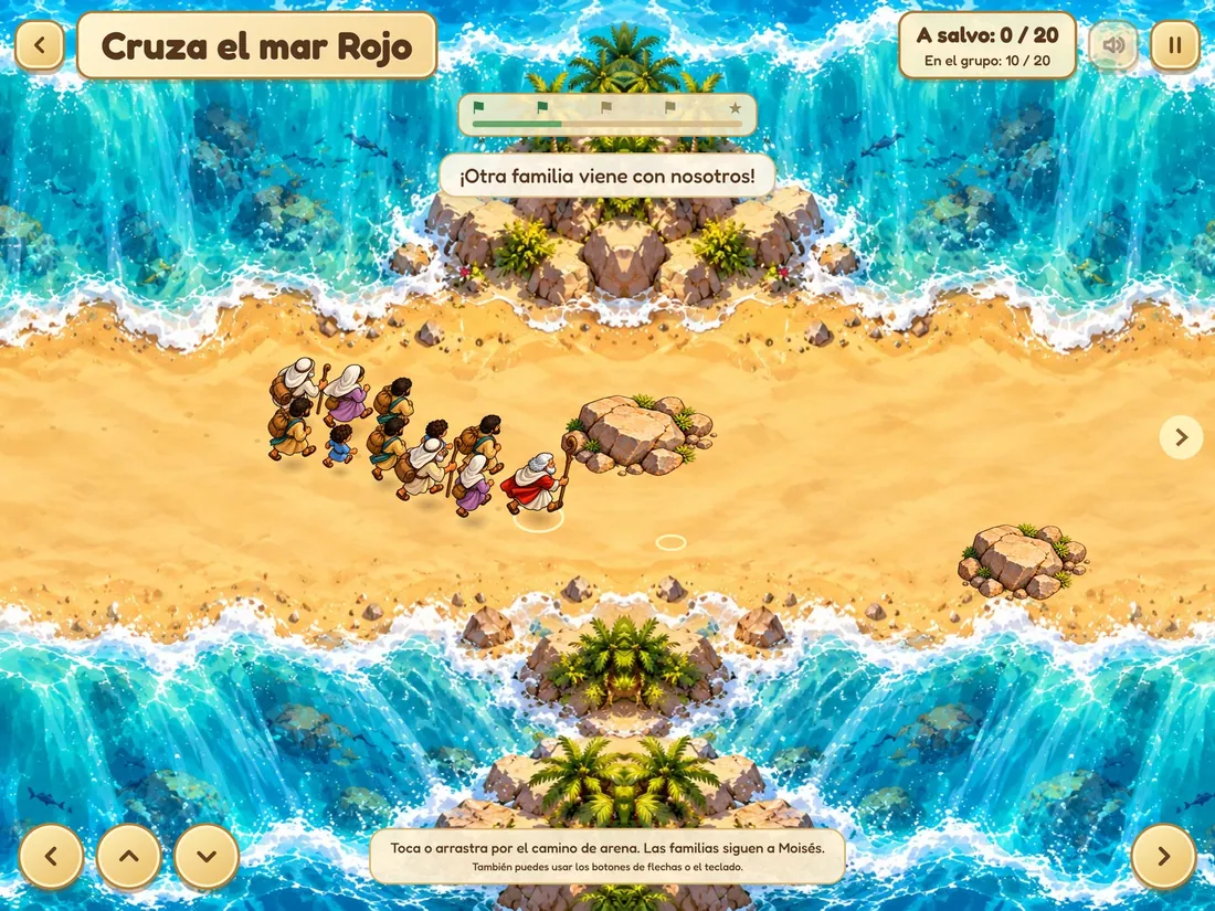 Cruza el mar Rojo, un juego bíblico para niños