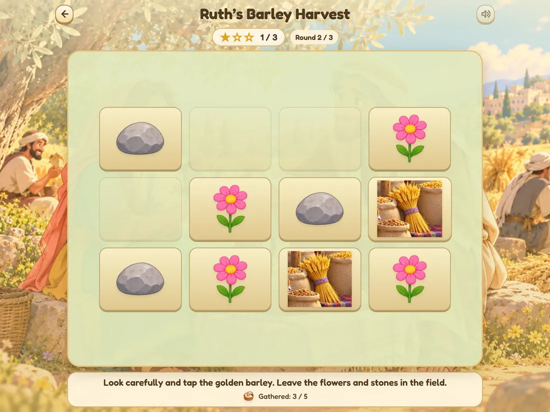 Ruth’s Barley Harvest, a Bible story game for kids
