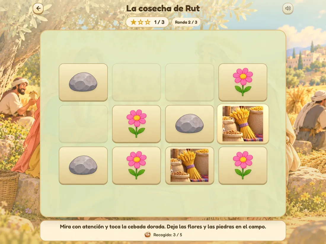 La cosecha de Rut, un juego bíblico para niños