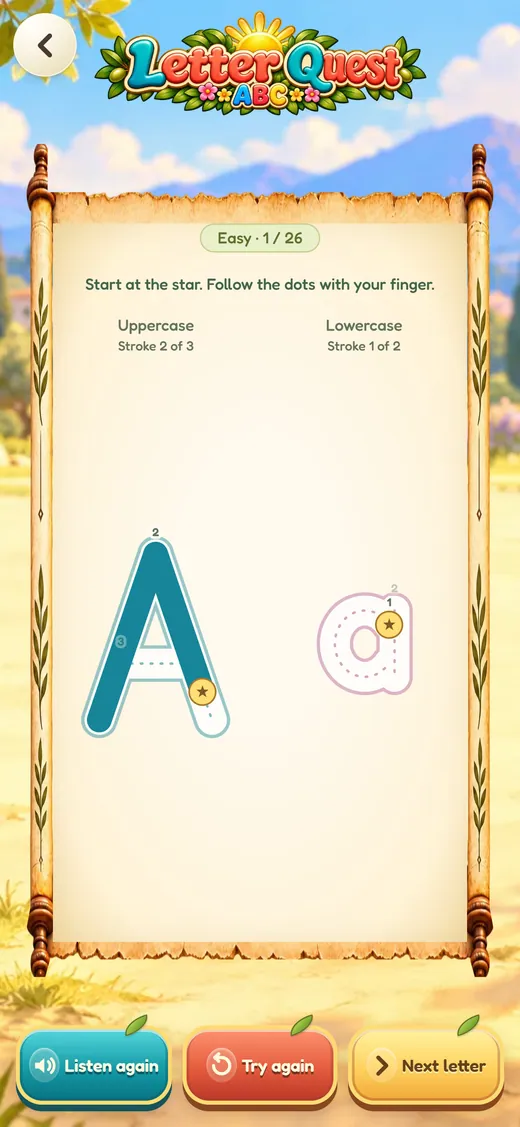 Bible World Letter Quest screen on iPhone