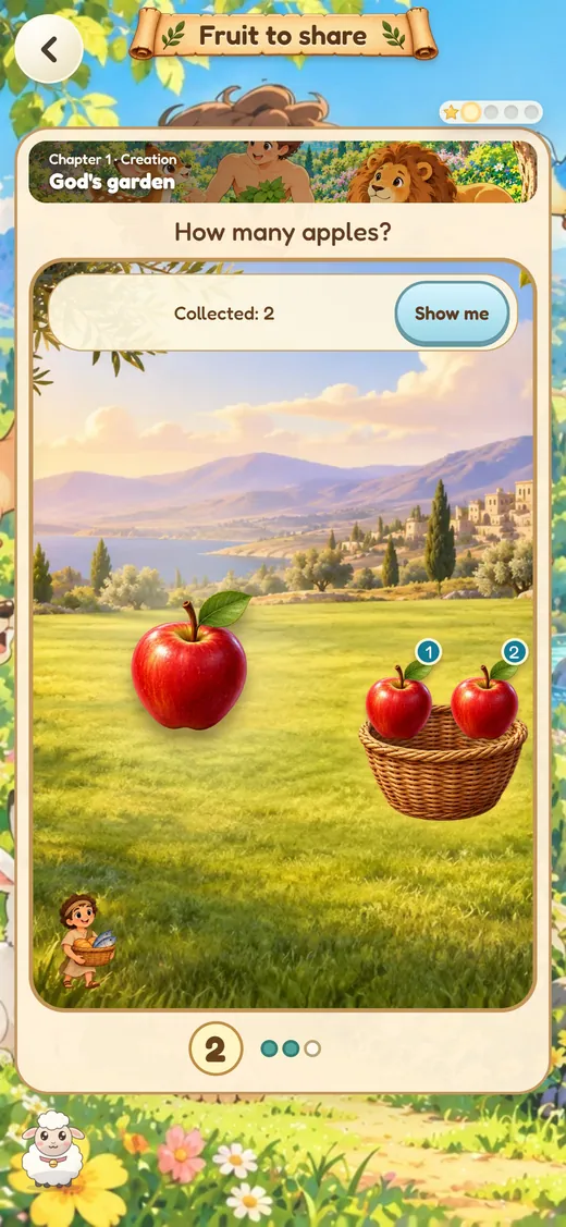 Bible World Number Quest screen on iPhone
